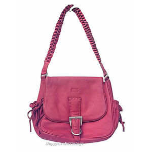 HP Vintage Bill Blass Ox Blood Red Leather Inner‎ Outer Pockets Shoulder Handbag